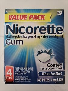 Nicorette 4 mg Coated White Ice Mint Gum - 160 Count exp 02/2025