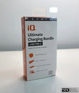 IQ Ultimate Charge Bundle Chargeur Mural Chargeur Voiture Power Bank USB-C - Photo 1 sur 2