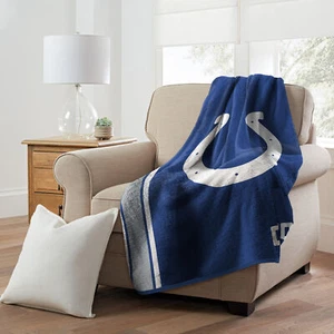 Northwest NFL Indianapolis Colts Sherpa Throw Blanket - Picture 1 of 2