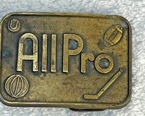 Vintage ALL PRO Sports Football Baseball Hockey All Star 1970s Belt Buckle - Picture 1 of 4