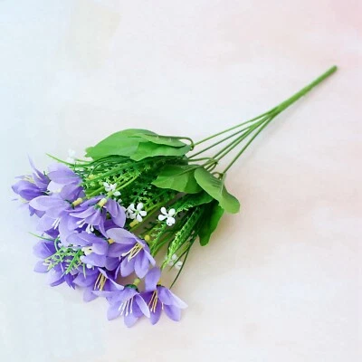 Ramo de 28 cabezas de orquídea de seda artificial de Estados Unidos flores falsas boda fiesta decoración del hogar Foto 1 de 4