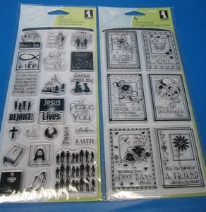 Inkadinkadoo Clear Stamps Lot fo 2 #99520 Boxed Wishes & Sunday School Inche - Picture 1 of 6