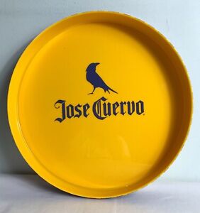 JOSE CUERVO Tequila Yellow Plastic Round Bar Tray 31.5 cm Breweriana Man Cave