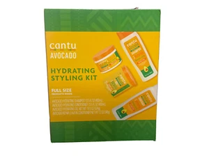 Cantu Avocado Hydrating Styling Kit Full Size Shampoo Conditioner Gel 4-Pc Set - Picture 1 of 2