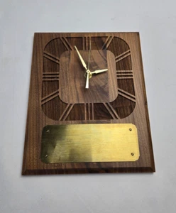 Wooden Wall Clock With Blank Plaque 8" X 10" - Picture 1 of 6