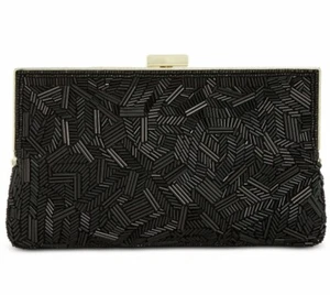 INC NWT $99 Black Trayci Glass Beaded Clutch to Crossbody (FREE SHIPPING)(A32) - Picture 1 of 1