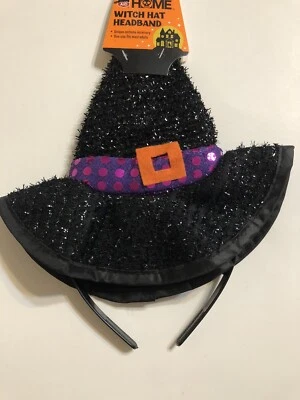 Mini diadema sombrero de bruja negro, púrpura y rosa accesorio de disfraz talla única Foto 1 de 3