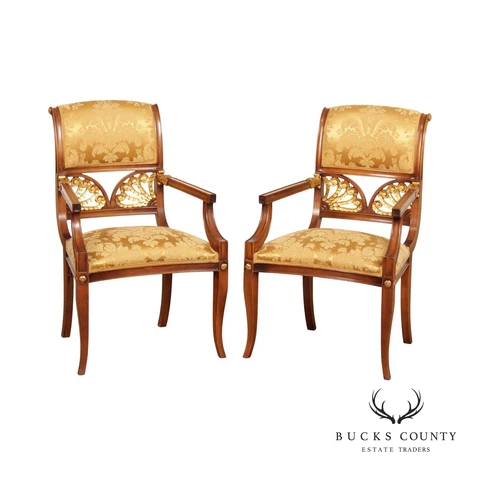 Armando Collection Italian Regency Style Pair of Armchairs Cover