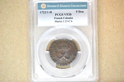 1722/1-H  9 Deniers. La Rochelle Mint. Martin 2.25-C.6, W-11835. PCGS VF-20. - Image 1 of 4