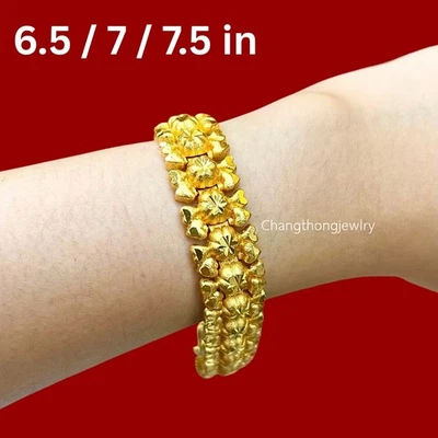 Pulseira feminina de ouro amarelo 18k22K 24K tailandês BAHT 6,7,7,5 pol - Imagem 1 de 4
