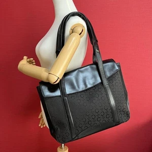Celine Tote Bag C Macadam Triomphe Canvas Leather Black USED Shipped from Japan - Picture 1 of 20