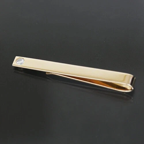 TIFFANY & Co. Barra de corbata/clip oro amarillo 14K/diamante accesorios para hombre #O1454 Foto 1 de 4