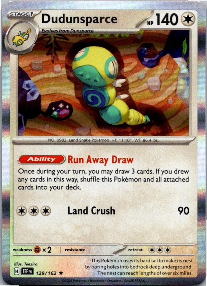 Dudunsparce Rare SV05: Temporal Forces 129/162 NM - Image 1 of 2
