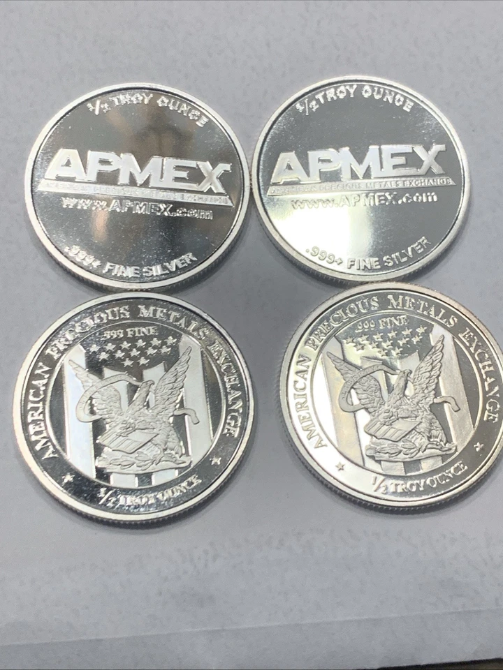 Four (4) 1/2 oz Silver Round - APMEX  .999 Fine Silver - Image 1 of 1
