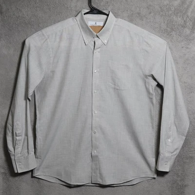 Turnbull & Asser Shirt Mens Large White Gray Weekend Fit Cotton Cashmere England - Image 1 of 4