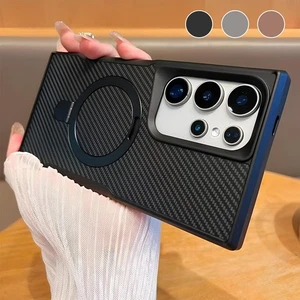 Funda ultra a prueba de golpes de fibra de carbono con soporte para Samsung Galaxy S25 S24 S23 S22 - Imagen 1 de 16