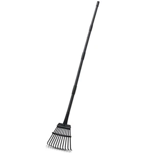 63" Adjustable Leaf Rake Small Metal Garden Tool with 11 Tines - Picture 1 of 8