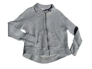 Felpa Betty Restful Boucle maglione zip intera giacca taglia media grigio testurizzato - Foto 1 di 7