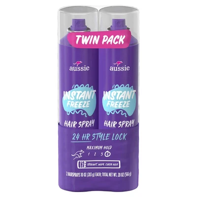 Aussie Instant Freeze Hair Spray Twin Pack for All Hair Types, 10 oz. Unisex - Image 1 of 4