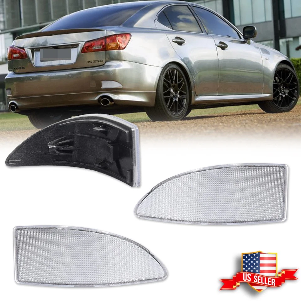 Lentes reflectoras de parachoques trasero transparentes Euro-Spec para Lexus IS IS250 IS350 2006-2013 Foto 1 de 4