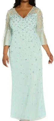 adrianna papell Formal Gowm Color Sea Glass Sequin Beaded - Image 1 of 3