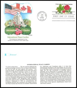 1982 International Peace Garden Sc 2014 FDC Fleetwood cross-border friendship - Picture 1 of 1