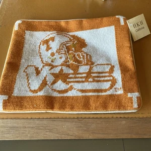 Tennessee Vols Vintage Needlepoint Pillow Cover Small 9x11” Rare Nos New - Picture 1 of 1