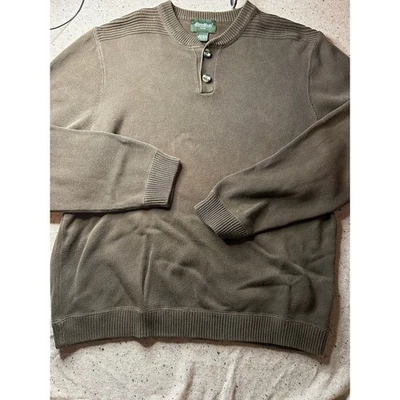 Suéter De Colección Eddie Bauer Henley Marrón XL Para Hombre Fisherman Gorp Nueva Inglaterra Foto 1 de 4
