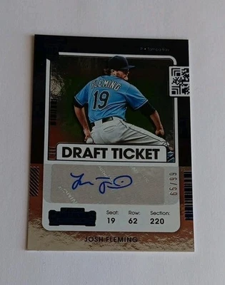 2021 Panini Contenders Draft Ticket Blue 65/99 Autograph #167 Josh Fleming - Image 1 of 2
