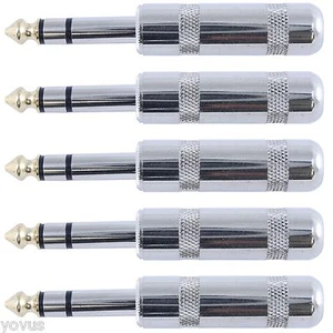 5 LOT PACK 1/4" inch TRS stereo male audio plug 6.3mm phone phono connector jack - Picture 1 of 3