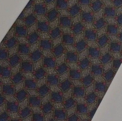 Gravata Foulard marrom azul 3,5" de largura 57" de comprimento - Imagem 1 de 4