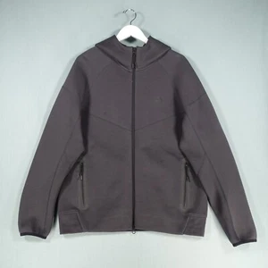 Nike Hoodie Mens Extra Large Grey Black Tech Fleece Full Zip Jumper Swoosh Top - Picture 1 of 21