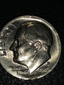 1985 D Roosevelt Dime with Cud and Misalignment Error Nice Example - Picture 1 of 4