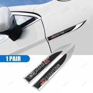 3D Sports Car Logo Metal Emblem Badge Sticker Side Fender Decal Auto Accessories - Picture 1 of 8