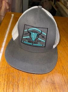 SALTY RODEO MEN'S MESH BACK ADJ. HAT TURQUOISE EMBROIDERED LIGHTNING STEERHEAD - Picture 1 of 6