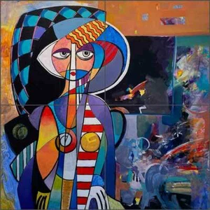 Abstract Tile Backsplash Warren Cullar Art Ceramic Mural WC138 - Picture 1 of 6