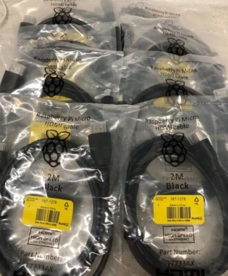 Bundle of 10 HDMI to Micro HDMI Cable in Black 2M Raspberry Pi - Image 1 of 2