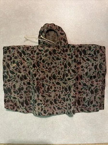 Vintage GI JOE Green Army Poncho Camouflage W/ All Snaps, No Stains Or Tears - Picture 1 of 20