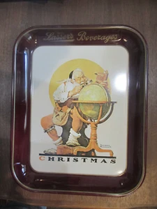 1976 NORMAN ROCKWELL TRAY METAL LIMITED EDITION "DRINK LASSER'S BEVERAGES" - Picture 1 of 4