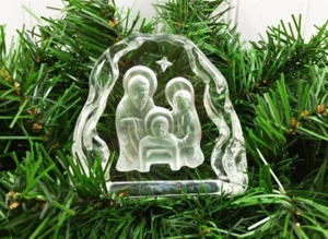 VTG Nativity Scene Holy Family Clear Crystal Glass Collectible Resource Group - Picture 1 of 8