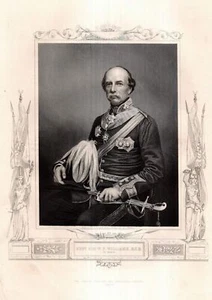 c1850 Williams of Kars General Gouverneur Gibraltar Krimkrieg Stahlstich-Porträt - Imagen 1 de 1
