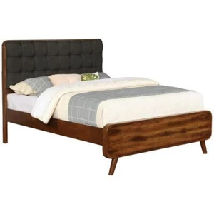 Coaster Robyn Wood Queen Bed with Upholstered Headboard in Walnut - Picture 1 of 2
