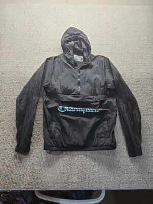 Champion 风衣女式中号 1/4 拉链套衫连帽夹克可存放 — 第 1/4 张图片