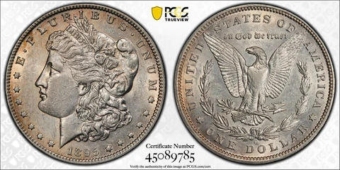 1895 O Morgan Silver Dollar $1 PCGS AU 53 Cover