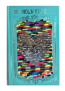 Tommy Nelson Sequin Sparkle and Change Bible; 2018 Blue Hardcover; 12 Point - Imagen 1 de 5