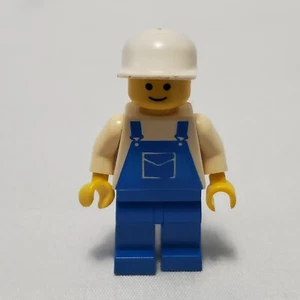LEGO Overalls Blue with Pocket Blue Legs White Cap Minifigure (Orv011) - Picture 1 of 4