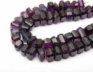 Cuentas de piedras preciosas facetadas Natural Best fluorita en forma de 8 pulgadas cadena 11-12 mm - Imagen 1 de 4