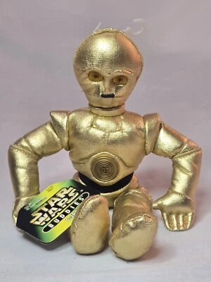 Antigo 1997 Star Wars Buddies C-3PO Pelúcia 6” Gorro Brinquedo de Pelúcia Novo com etiquetas Kenner - Imagem 1 de 2