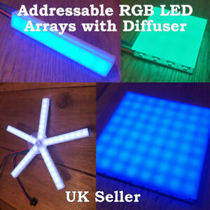 RGB LED Addressable WS2812B Modular Panel Array with Diffuser Various UK Seller