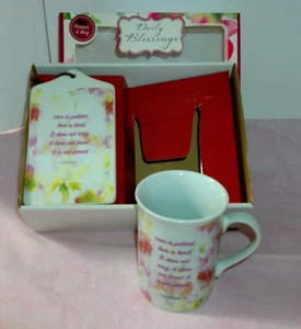 Daily Blessings Ceramic Tea, Plaque, Mug Set - Picture 1 of 3
